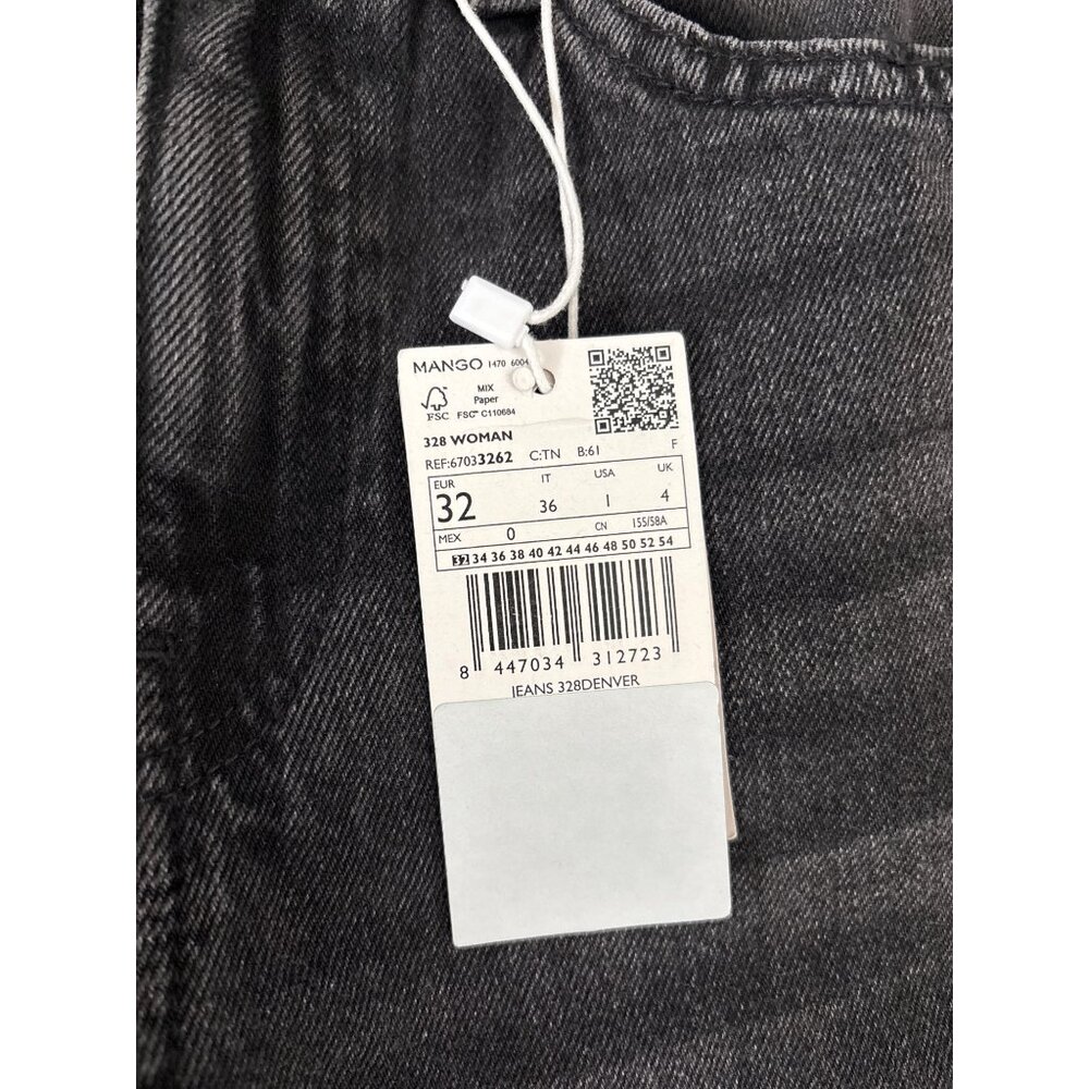 Mango Womens Wide-Leg High-Waist Full-Length Black Denim Jeans, new without tags - Picture 4 of 6